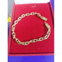 Pulseira Em Ouro 18 K Cadeado / 7.30 Gramas / 23 Cm X 5 Mm Oca