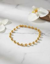 PULSEIRA EM OURO 18K/750 - BOLAS 4MM MODELO ELO-ÚNICO - 16,5cm PULSEIRA EM OURO 18K/750 - BOLAS 4MM MODELO ELO-ÚNICO - 16,5cm