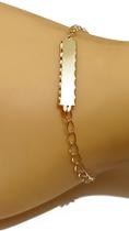Pulseira Em Ouro 18k 750 Melindrosa Bebê 10 Cm Com Gravação