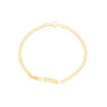 Pulseira em Ouro 18K Elos Grumet com Plaquinha - AU13147 Pulseira em Ouro 18K Elos Grumet com Plaquinha - AU13147