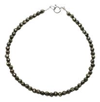 Pulseira Em Pedra Pirita Facetada Dourado-escuro 5 Cm Pulseira Em Pedra Pirita Facetada Dourado-escuro 5 Cm