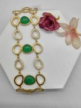 Pulseira em pedras naturais brasileira quartzo verde