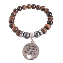 Pulseira em Pedras Naturais Olho de Tigre e Hematita Pulseira em Pedras Naturais Olho de Tigre e Hematita
