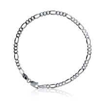 Pulseira Em Prata 925 3 X 1 Italiana 4mm 21cm Unisex