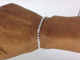 Pulseira Em Prata 925 Cadeado Mod. Italiana 4mm 20cm