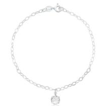 Pulseira em Prata 925 com Pingente Brilhante Pulseira em Prata 925 com Pingente Brilhante