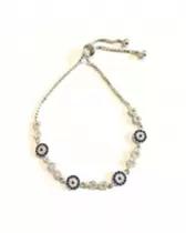 Pulseira em Prata 925 com Vários Olhos Gregos - Ref: PBIJU000162
