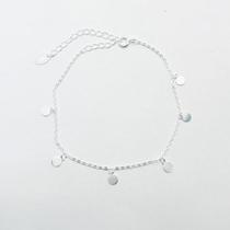 Pulseira em prata 925 lisa lap 6 medalhas penduradas 4mm - inspiração pandora