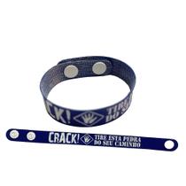 Pulseira Emborrachada Contra o Crack Azul - 25 Unidades