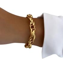 Pulseira entrelaçada folheada a ouro 18k