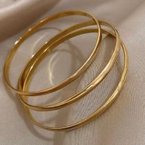 Pulseira Escrava Lisa Banhada a Ouro 18k Semi Joias Pulseira Escrava Lisa Banhada a Ouro 18k Semi Joias