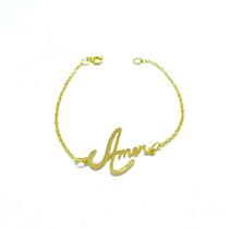 Pulseira Escrita Amor Folheado A Ouro Pulseira Escrita Amor Folheado A Ouro