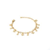 Pulseira Espírito Santo e Nossa Senhora Mini Banhada a Ouro 18k