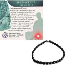 Pulseira Espiritual Pedra Hematita (Pedras Pequenas) Proteção Força Equilíbrio