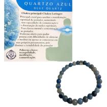 Pulseira Espiritual Pedra Quartzo Azul Calma Comunicação Equilíbrio Emocional