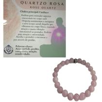 Pulseira Espiritual Pedra Quartzo Rosa Amor Harmonia Equilíbrio Emocional