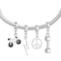 Pulseira Esporte Berloque Banhado a Prata 925 Pulseira Esporte Berloque Banhado a Prata 925