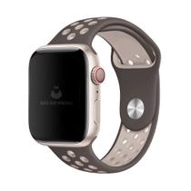 Pulseira Esportiva Furos Marrom Bege Compatível com Apple Watch Pulseira Esportiva Furos Marrom Bege Compatível com Apple Watch