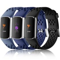 Pulseira esportiva Maledan compatível com Fitbit Charge 6/5 - pacote com 3