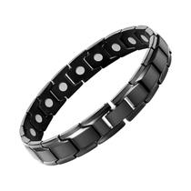 Pulseira Esportiva Masculina De Aço Titânio Com Terapia Magnética Design Clássico De Tanque