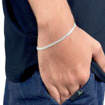 Pulseira Esteira Bismak 2 Fios 21cm em Prata 925