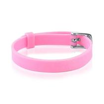 Pulseira Esteira Kids Liso Silicone 8MM Aco COR: Rosa Claro