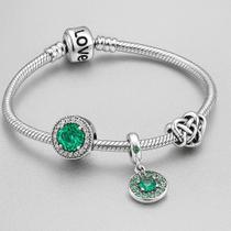 Pulseira Estilo Pandora com Berloques Verde Pulseira Estilo Pandora com Berloques Verde