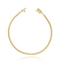 Pulseira Estilosa de Ouro 24K Unissex 2,5mm Banhada a Ouro