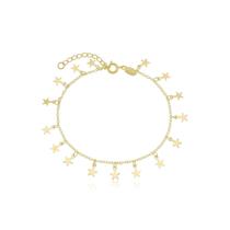 Pulseira Estrelinhas Banhada A Ouro 18K