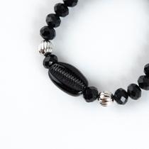 Pulseira Exu Búzios Preto com Cristais e Silicone