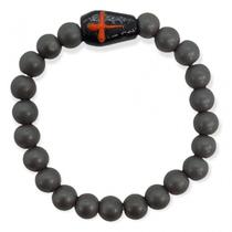 Pulseira Exu Firma Caixão Murano Hematita Esférica