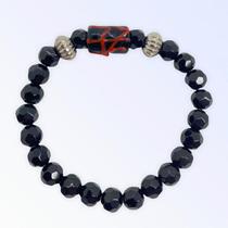Pulseira Exu Firma Preto Cristal e Silicone Pulseira Exu Firma Preto Cristal e Silicone