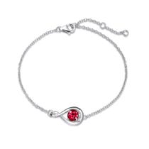 Pulseira FANCIME Ruby em prata esterlina 925 Infinity para mulheres