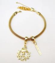Pulseira Farmácia Com Placa Folheado A Ouro 18k