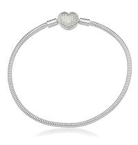 Pulseira Fecho Coração Cravejado de Zircônias Pulseira Fecho Coração Cravejado de Zircônias