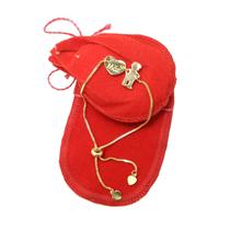 Pulseira Feminina 16/20cm Mãe + 1 Menino Folheada Ouro PL474
