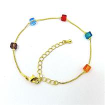 Pulseira Feminina 16/21cm Ciganinho Folheado Ouro 18k PL504