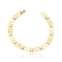 Pulseira Feminina 18 Cm Chapa Larga Ouro Puro 10k Ad018
