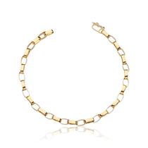 Pulseira Feminina 18 Cm Elos Cadeado Ouro 18k Maciço Ad022