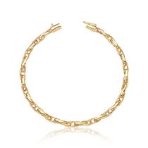 Pulseira Feminina 18 Cm Elos Trançados Ouro Puro 18k