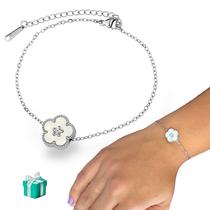 Pulseira Feminina Aço inox Madrepérola Dourado Prata Estilo