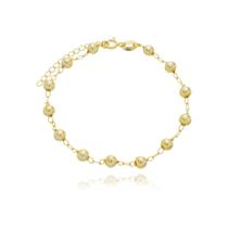 Pulseira Feminina Adulto Banhado a Ouro 18k com Bolinhas