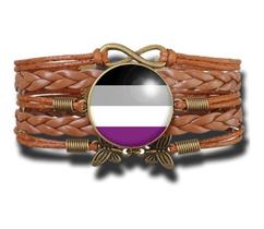 Pulseira Feminina Ajustável Bandeira do Orgulho Assexual