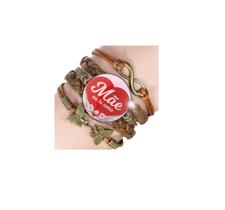Pulseira Feminina Ajustável "Mãe eu te amo" Dia das Mães Aniversário etc
