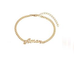 Pulseira Feminina Amor GARIMPO Banhada a Ouro 18k Pulseira Feminina Amor GARIMPO Banhada a Ouro 18k