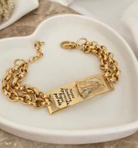 Pulseira Feminina Aparecida do Norte Banhada a Ouro18k