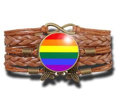 Pulseira Feminina Bandeira do Orgulho Gay Pride Cores do Arco Íris LGBT Ajustável