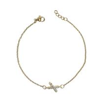 Pulseira Feminina Banhada a Ouro Com Iniciais, Joia De Aço Inoxidável Com Corrente, Presente De