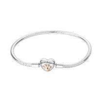 Pulseira Feminina Banhada a Prata Com Fecho De Estrelas, Corações, Borboletas E Trevo, Para