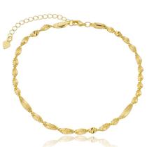 Pulseira Feminina Banhada Ouro 18k Malha Singapura 2,5mm